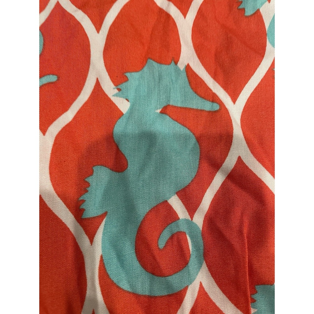 Escapada Living Seahorse Print Belted Tunic Dress Aqua Coral Womens Sz XS - Picture 7 of 9